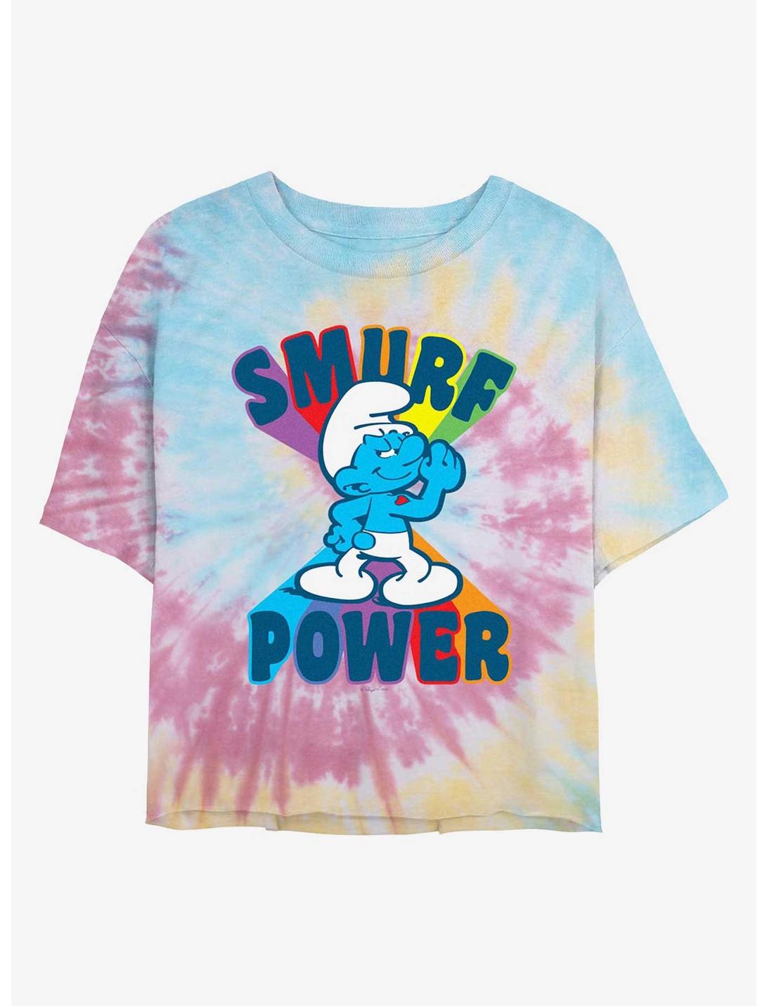 The Smurfs Smurf Power Tie Dye Crop T-Shirt