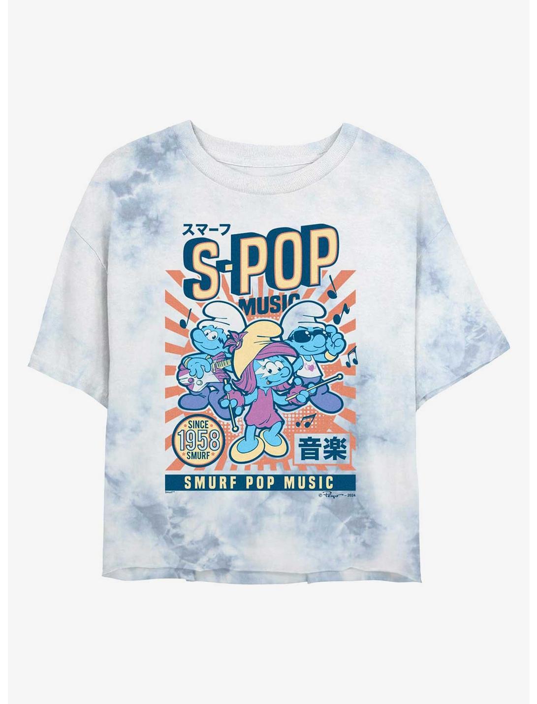 The Smurfs Spop Music Smurfs Tie Dye Crop Girls T-Shirt