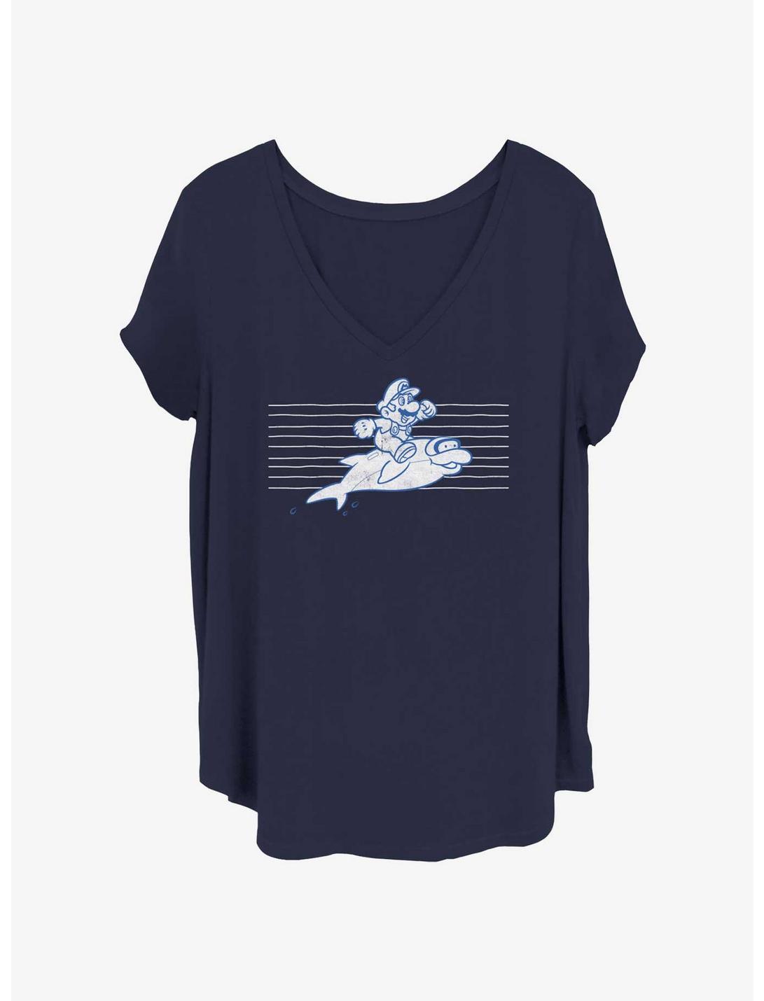 Nintendo Dolphin Mario Girls T-Shirt Plus Size