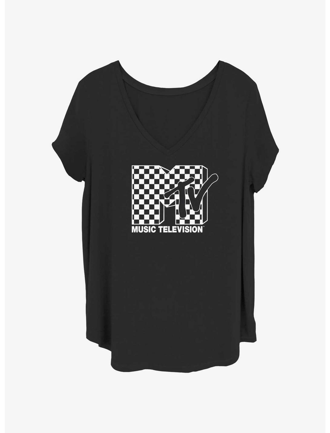 MTV Checkered Logo Girls T-Shirt Plus Size