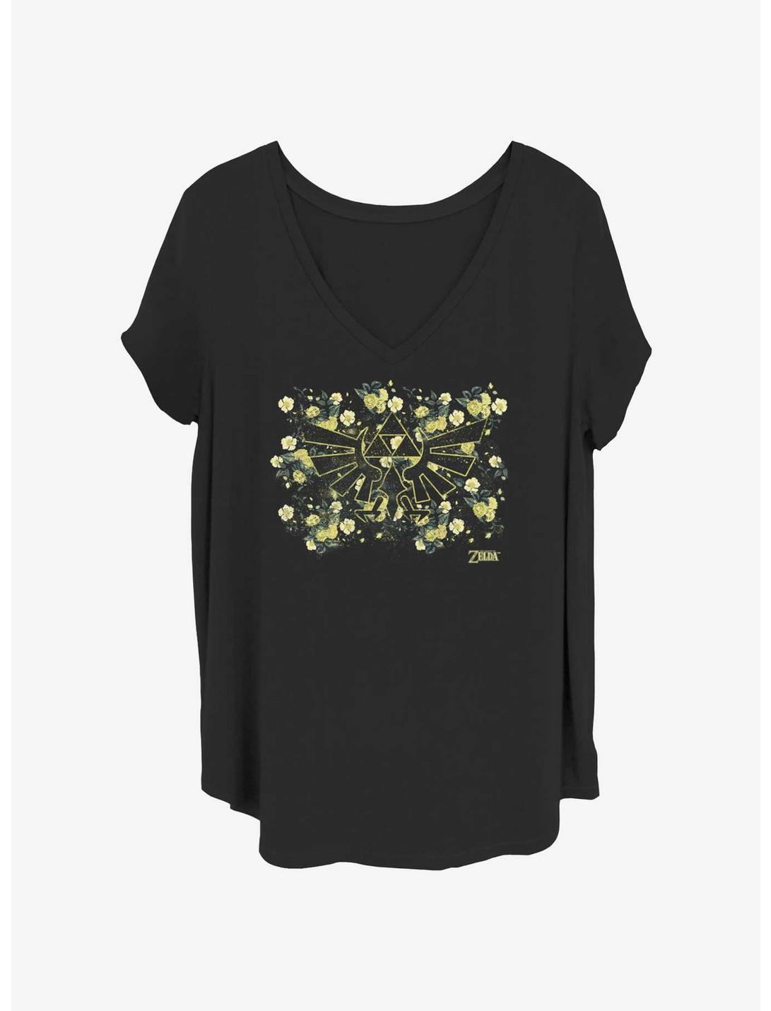 Nintendo Hyrule Floral Girls T-Shirt Plus Size
