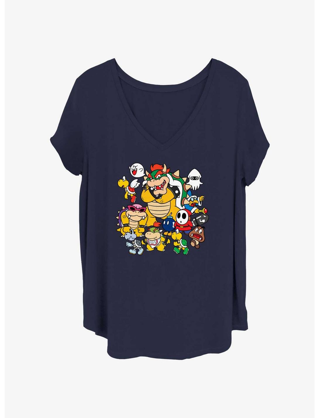 T-Shirt Fille Grande Taille Nintendo Super Mario Les Méchants