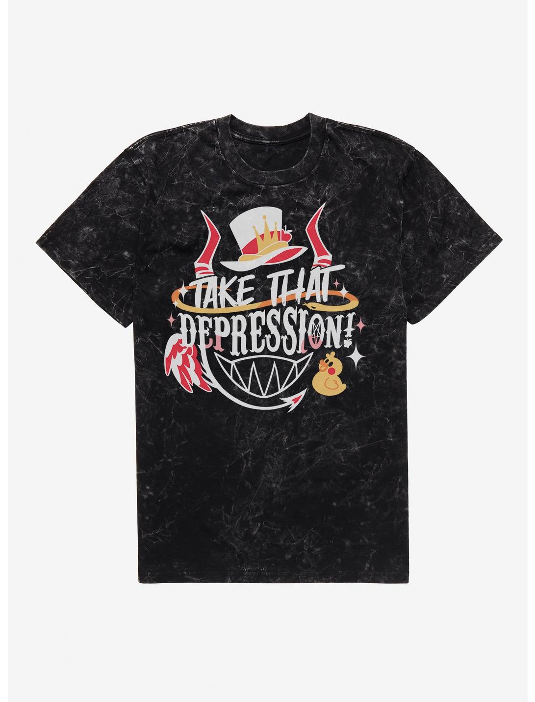 Hazbin Hotel Lucifer Take That Depression Mineral Wash T-Shirt