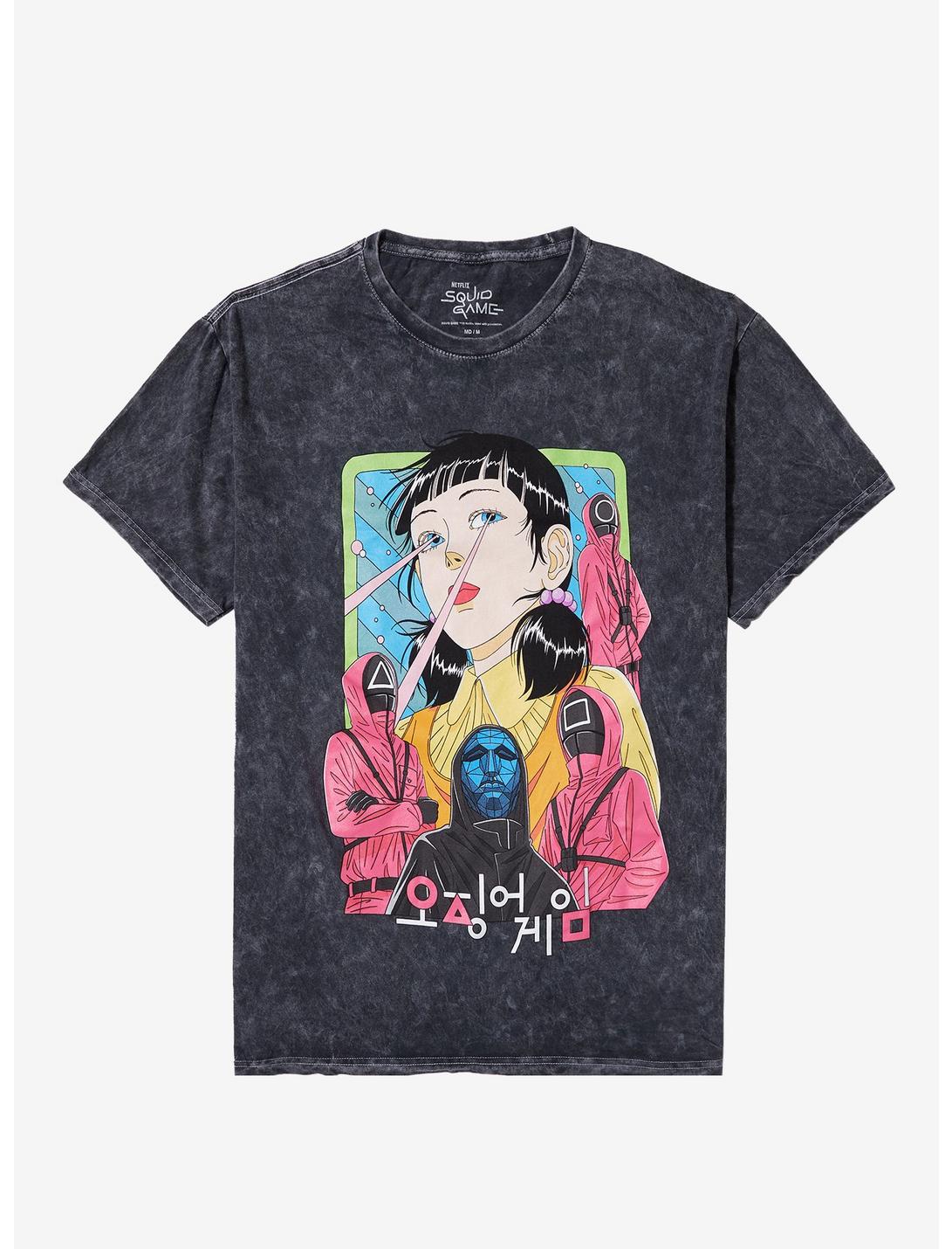 Squid Game 2 Drawn Characters Dark Wash T-Shirt