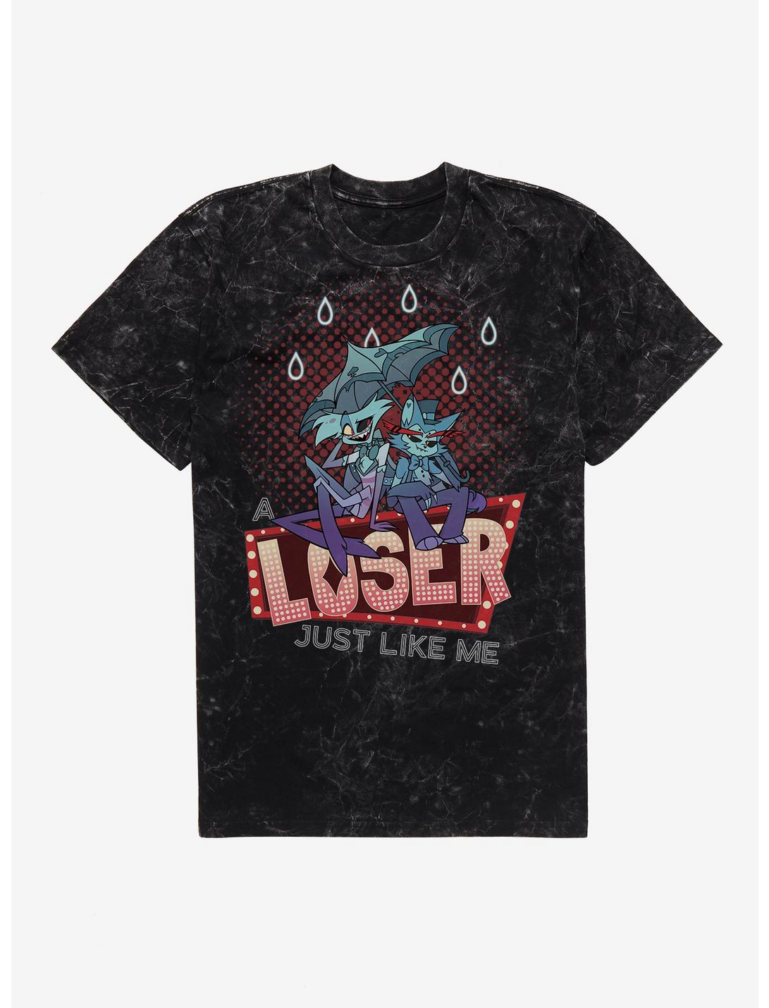 T-shirt Hazbin Hotel Husk & Angel Dust effet délavé délavé