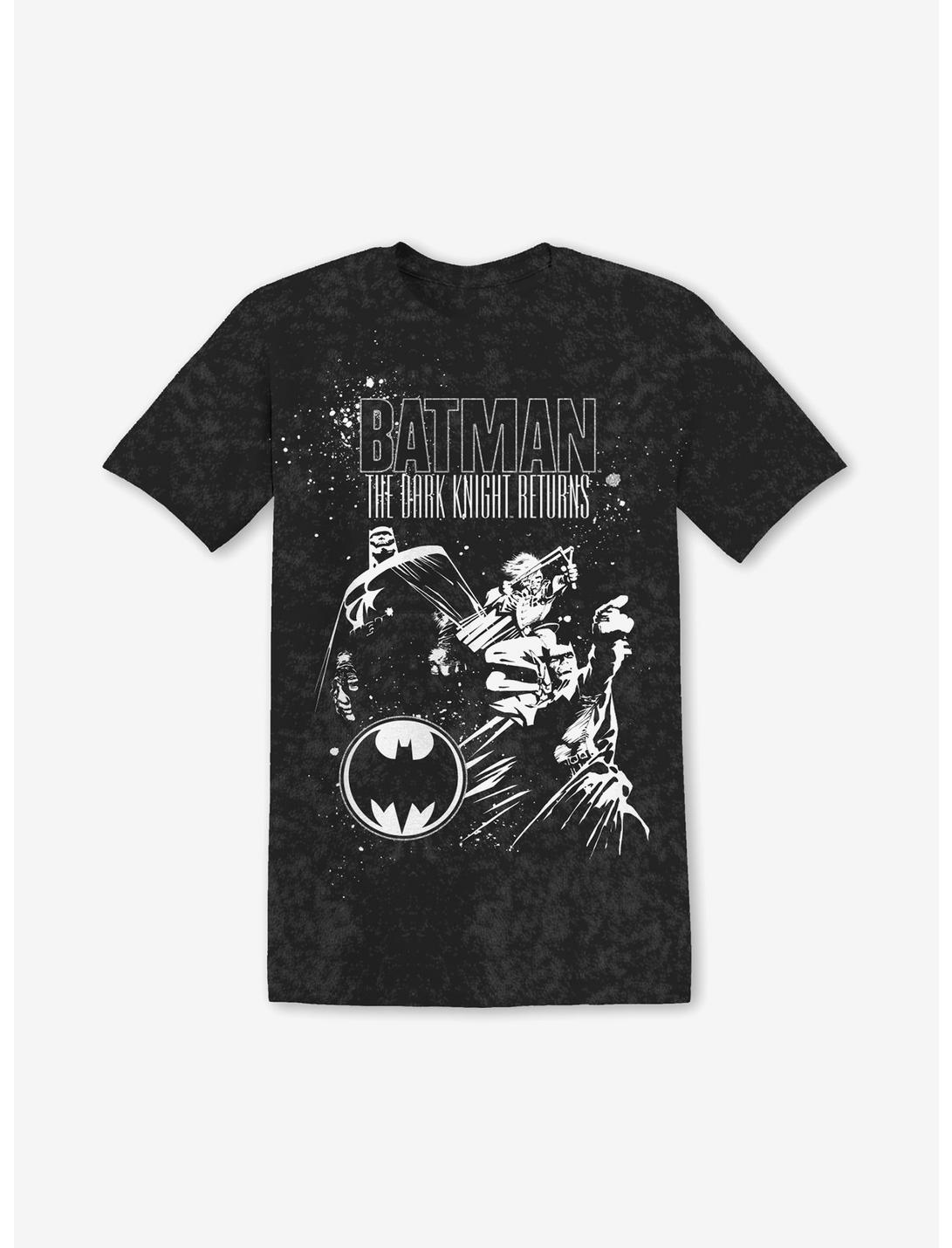 DC Comics Batman The Dark Knight Returns Foil Mineral Wash Boyfriend Fit Girls T-shirt