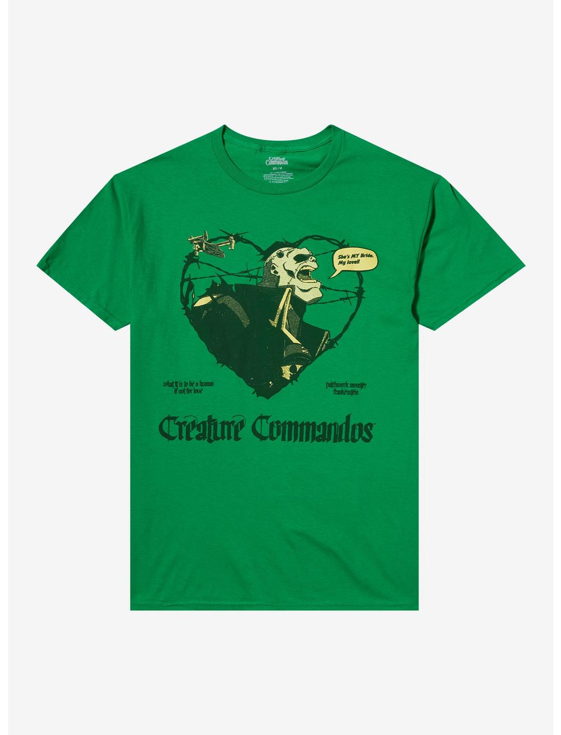 DC Comics Creature Commandos Frankenstein Barbed Wire Heart T-Shirt