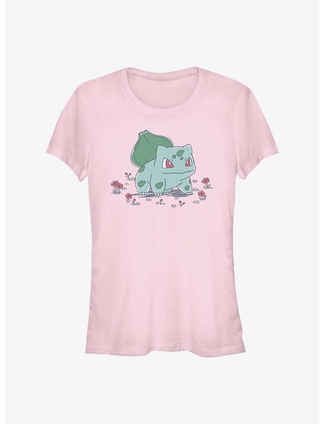 Pokemon Bulbasaur Standing In Flower Garden Girls T-Shirt