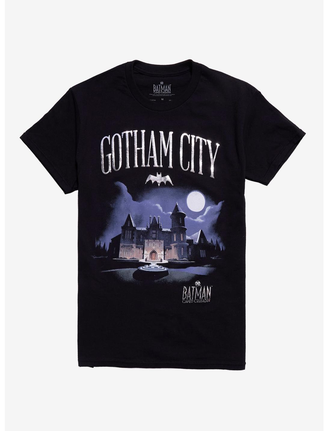 T-Shirt Fille DC Comics Batman: Caped Crusader Manoir Wayne avec feuille métallique