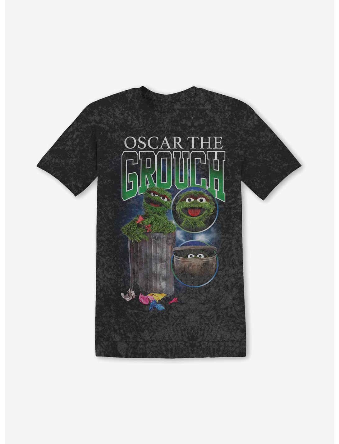Sesame Street Oscar The Grouch Mineral Wash Boyfriend Fit Girls T-Shirt