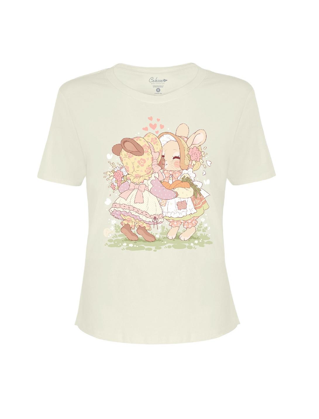 Bunny Kiss Girls T-SHirt By Little Celesse