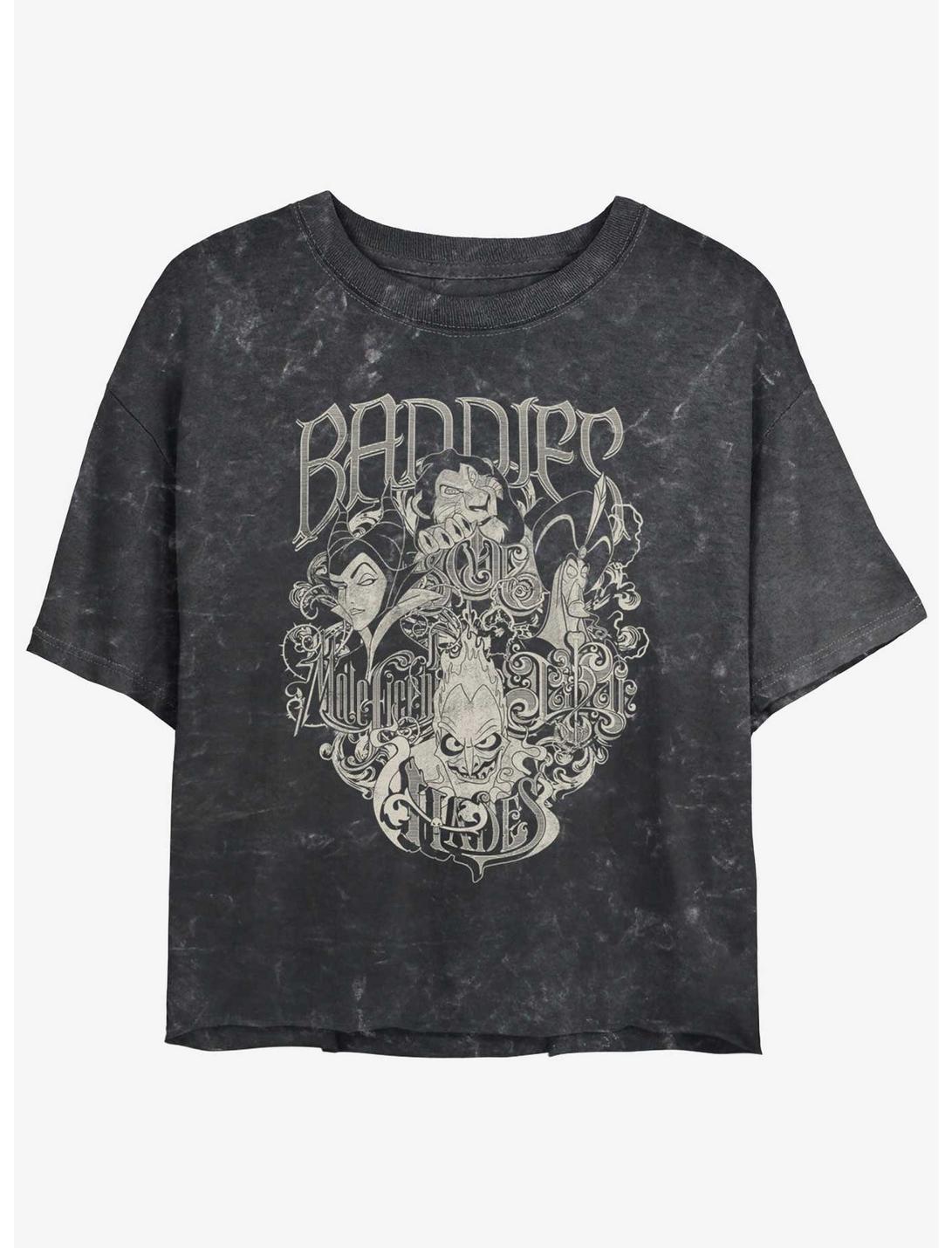 Disney Villains Baddest Baddies Girls Mineral Wash Crop T-Shirt
