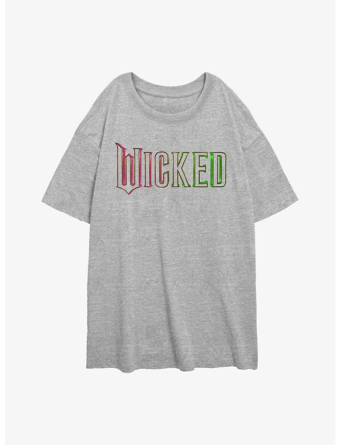 T-shirt oversize fille logo vert et rose Wicked