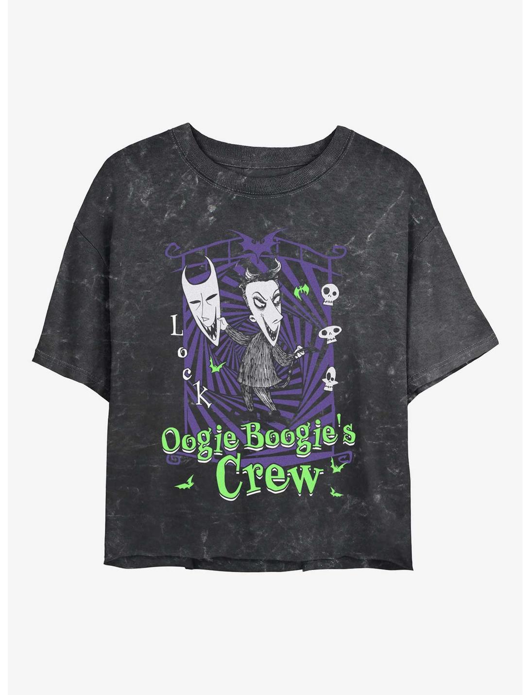 The Nightmare Before Christmas Boogie's Crew Lock Girls Mineral Wash Crop T-Shirt