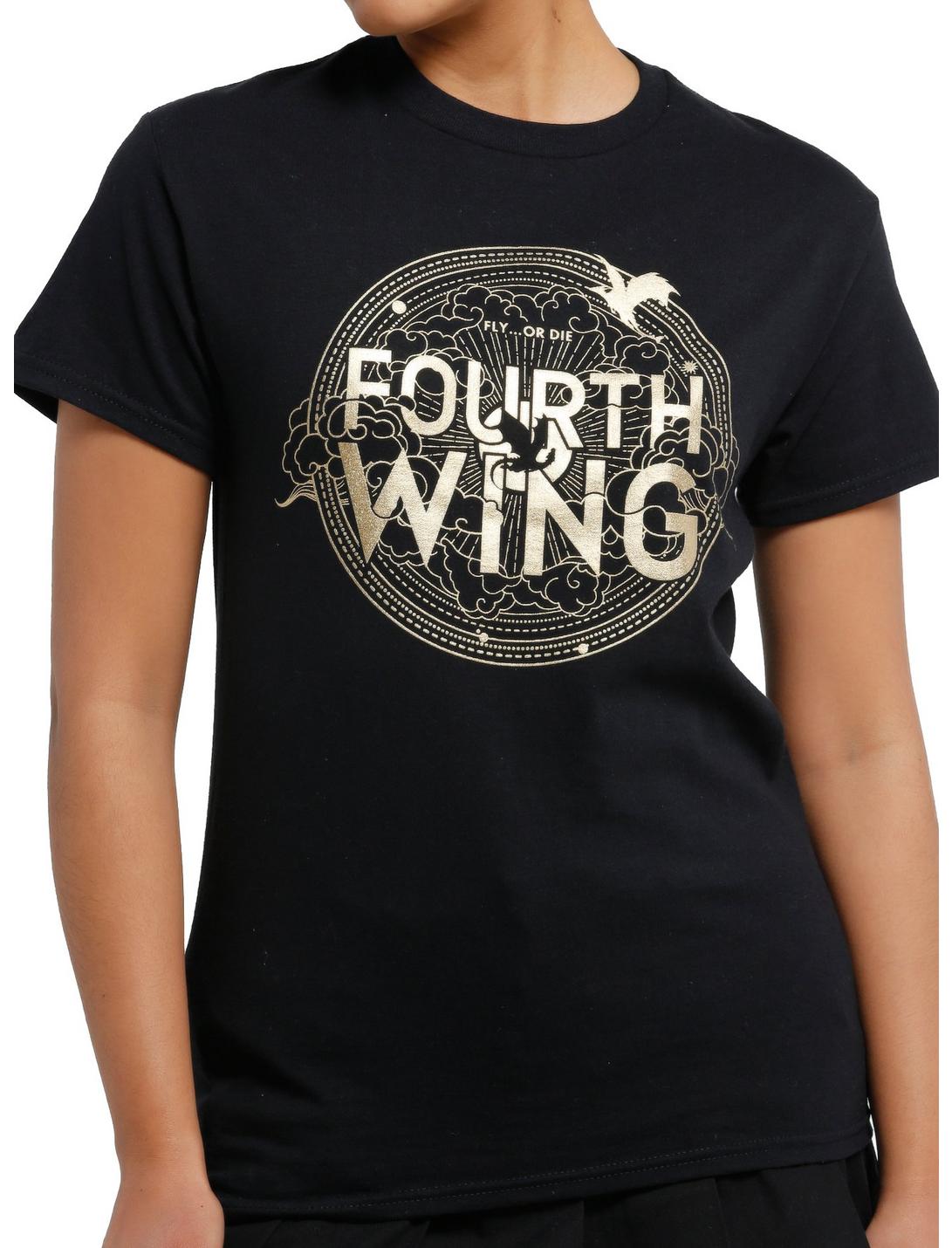 T-Shirt Fille Fourth Wing Logo Métallique Coupe Ample