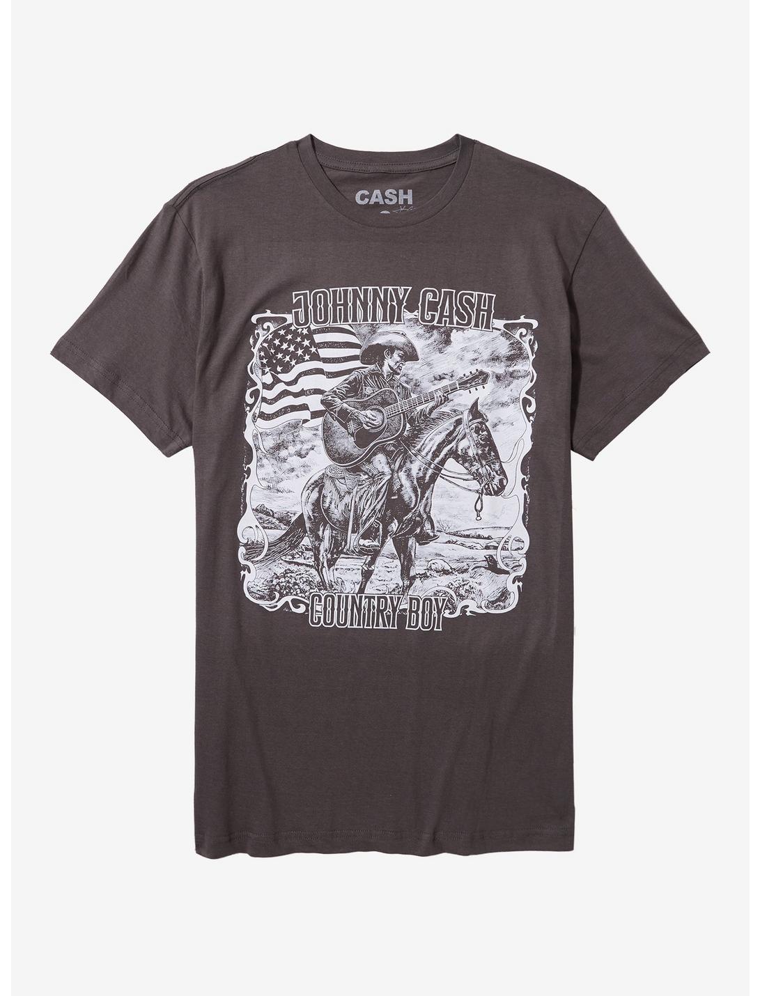 Johnny Cash Country Boy Horseback Portrait T-Shirt
