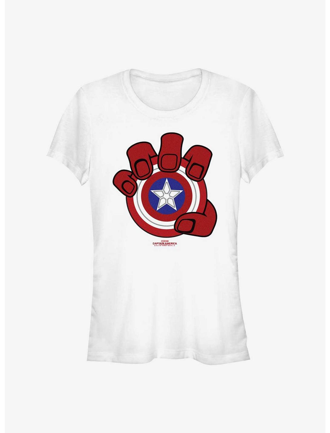 T-shirt Fille Marvel Captain America : Brave New World, Main Rouge Et Bouclier