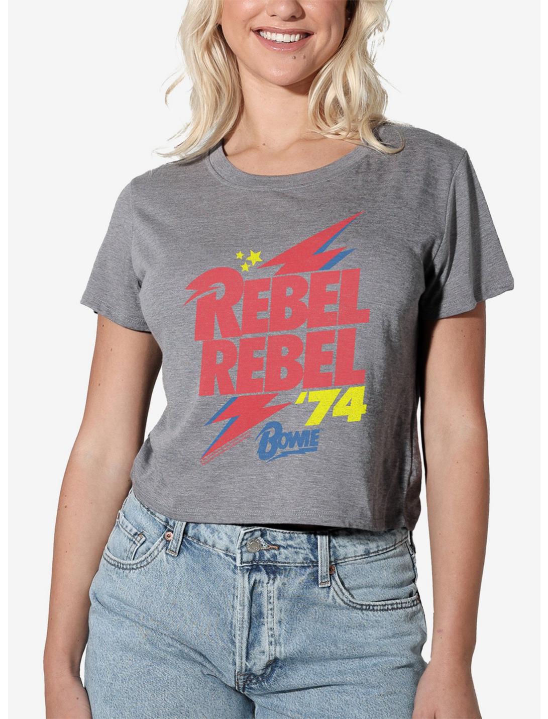 David Bowie Rebel Rebel 74 Girls Crop Top T-Shirt