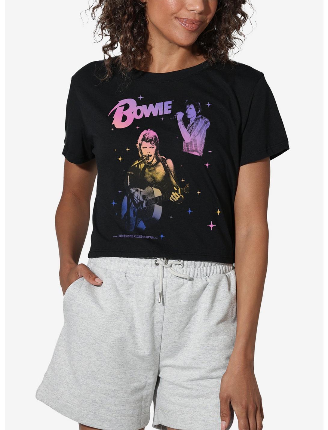 David Bowie Rainbow Gradient Girls Crop Top T-Shirt