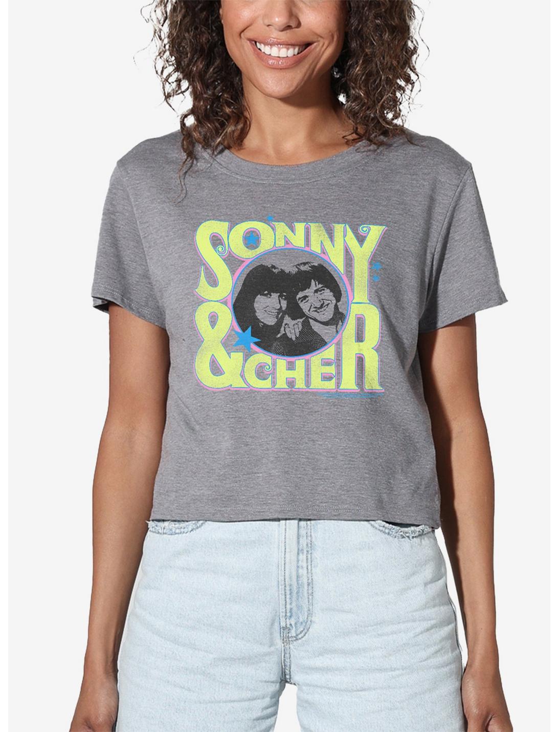 Sony and Cher Retro Circle Logo Girls Crop Top T-Shirt