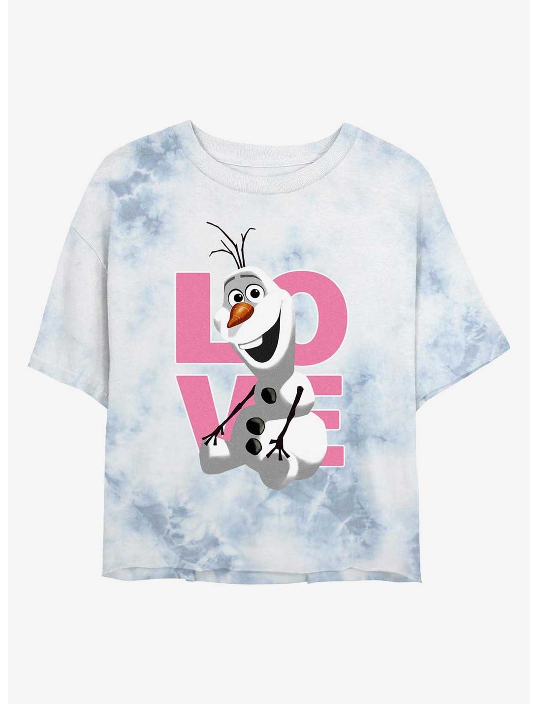 Disney Frozen Love From Olaf Girls Tie-Dye Crop T-Shirt