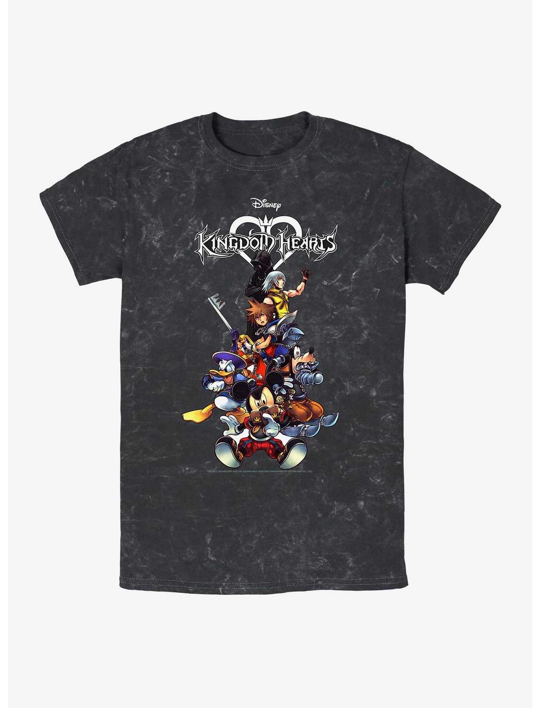 Disney Kingdom Hearts Group With Logo Mineral Wash T-Shirt