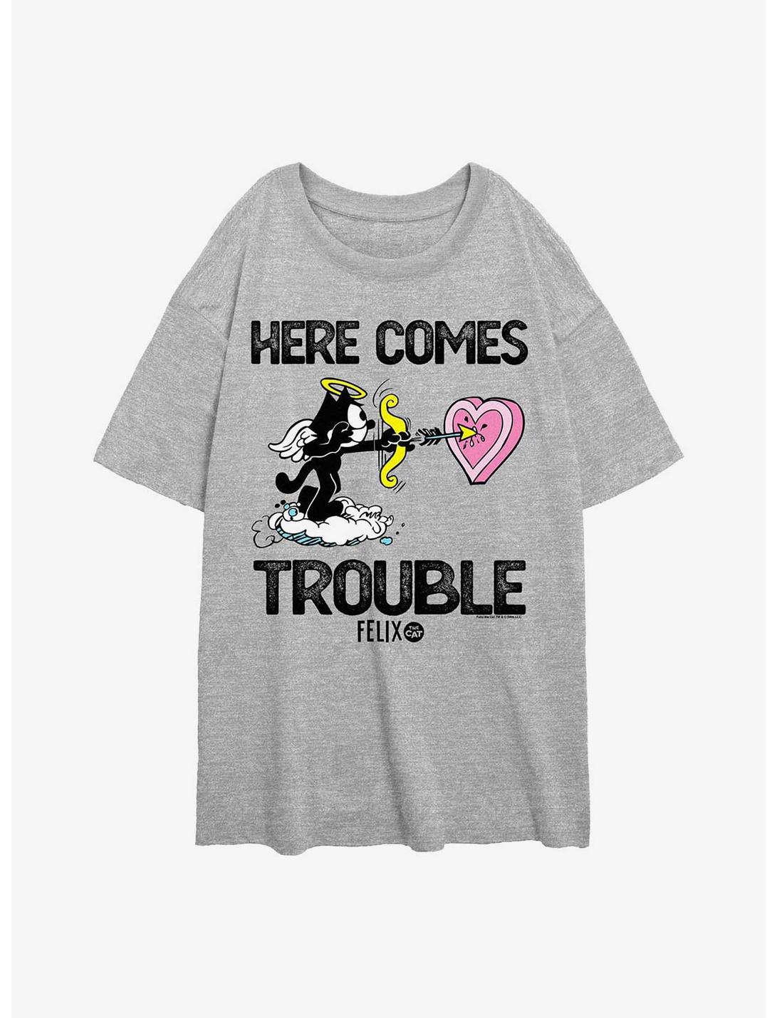 Felix The Cat Trouble Cupid Girls Oversized T-Shirt