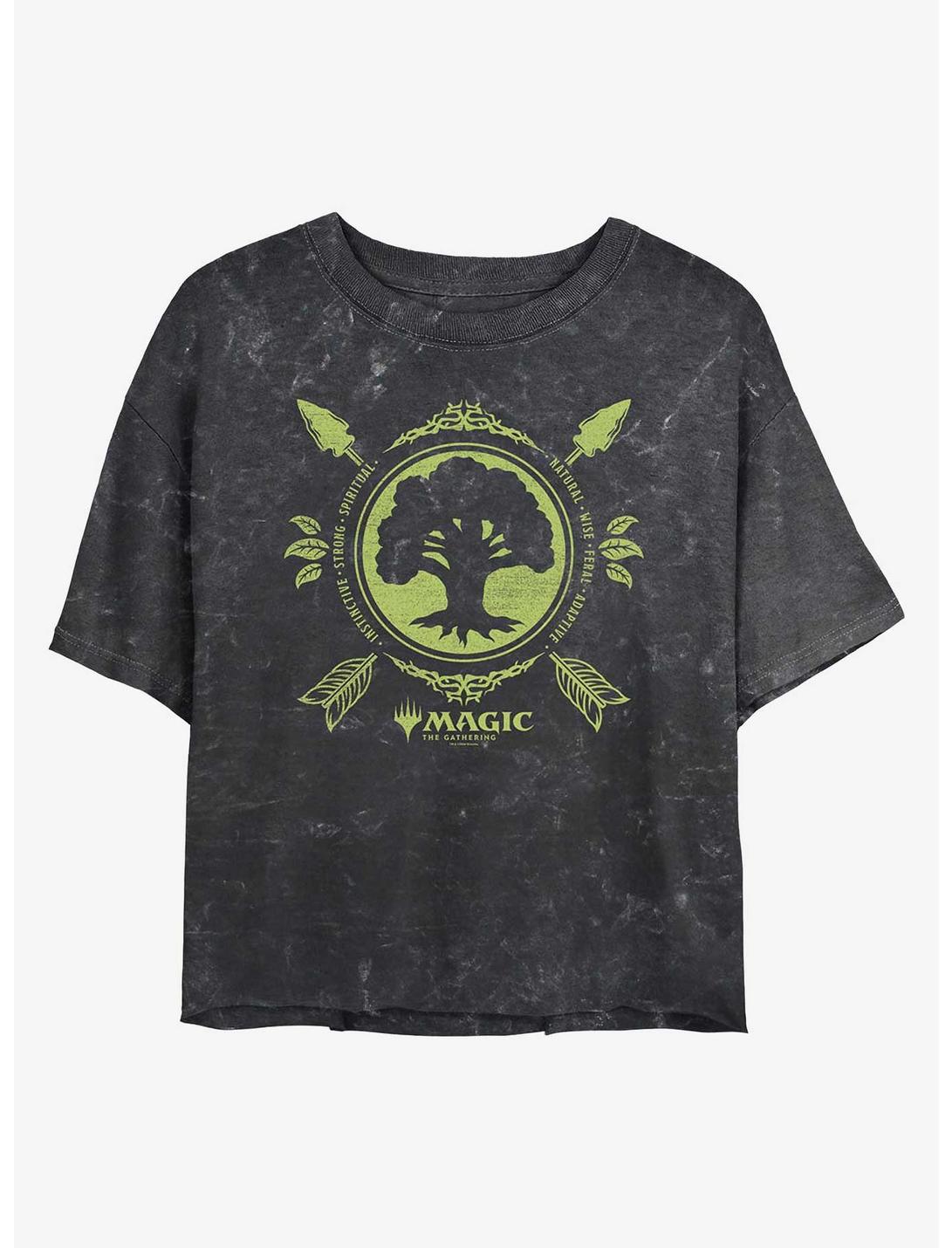 Magic: The Gathering Forest Mana Girls Mineral Wash Crop T-Shirt