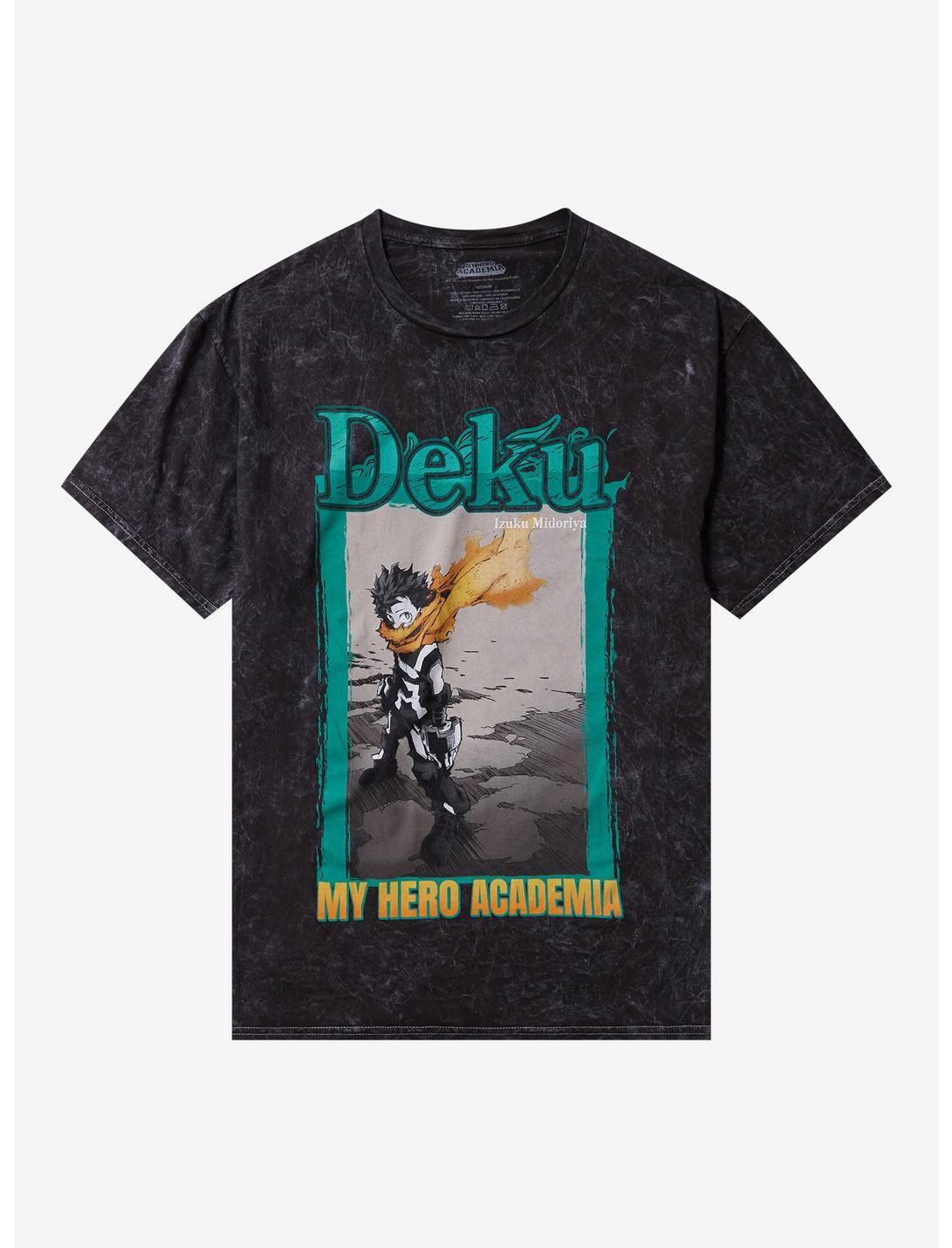 T-shirt My Hero Academia Deku avec Cadre Délavé