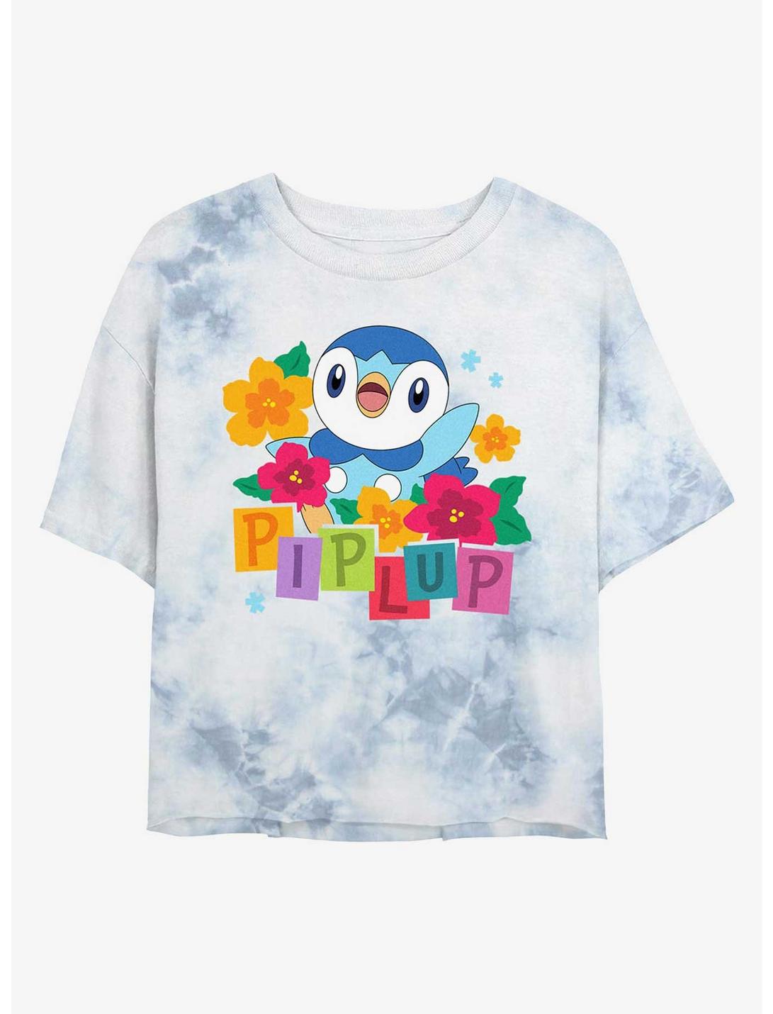 Pokemon Piplup Cutie Girls Tie-Dye Crop T-Shirt