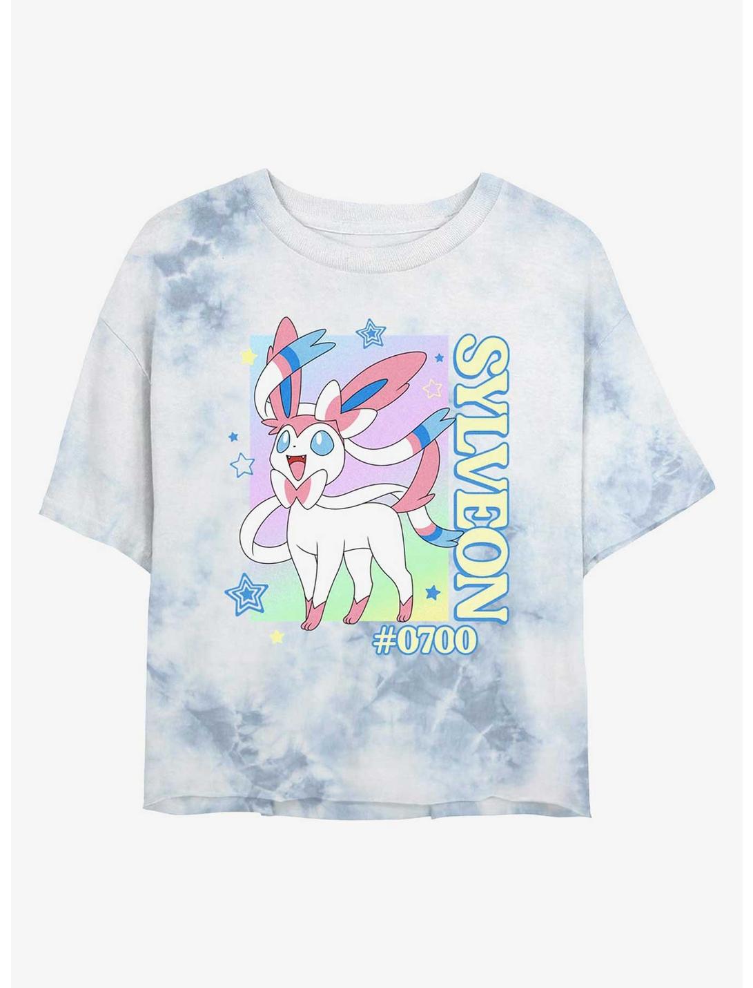 Pokemon Sylveon Heart Girls Tie-Dye Crop T-Shirt