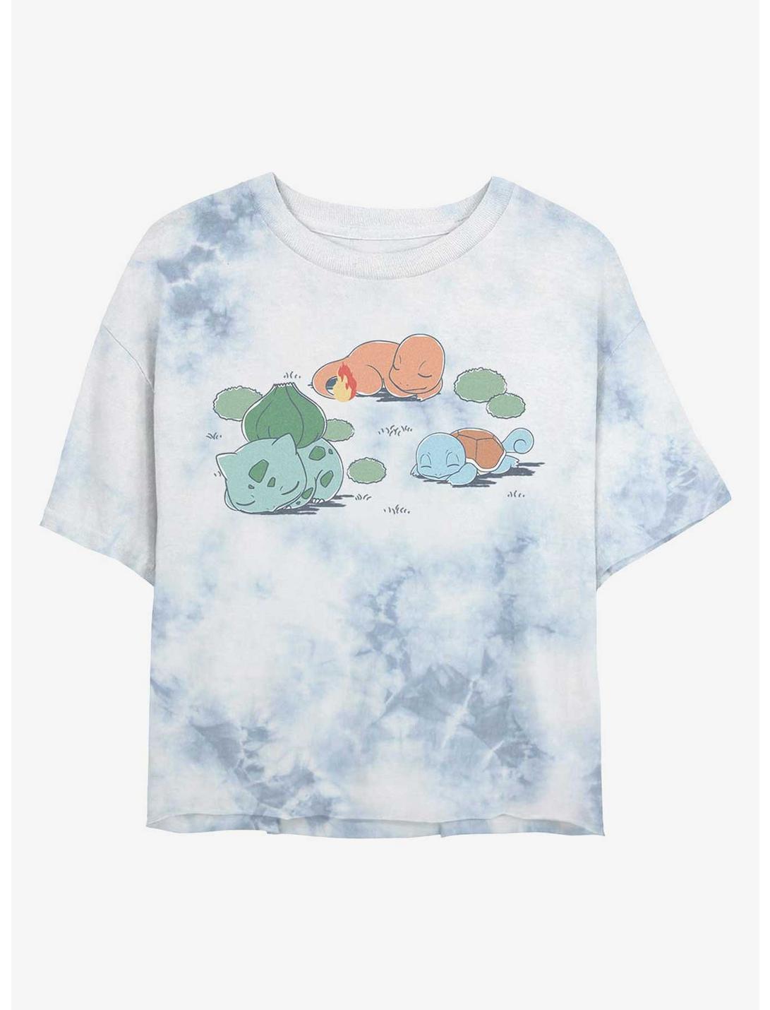Pokemon Bulbasaur Charmander Squirtle Girls Tie-Dye Crop T-Shirt