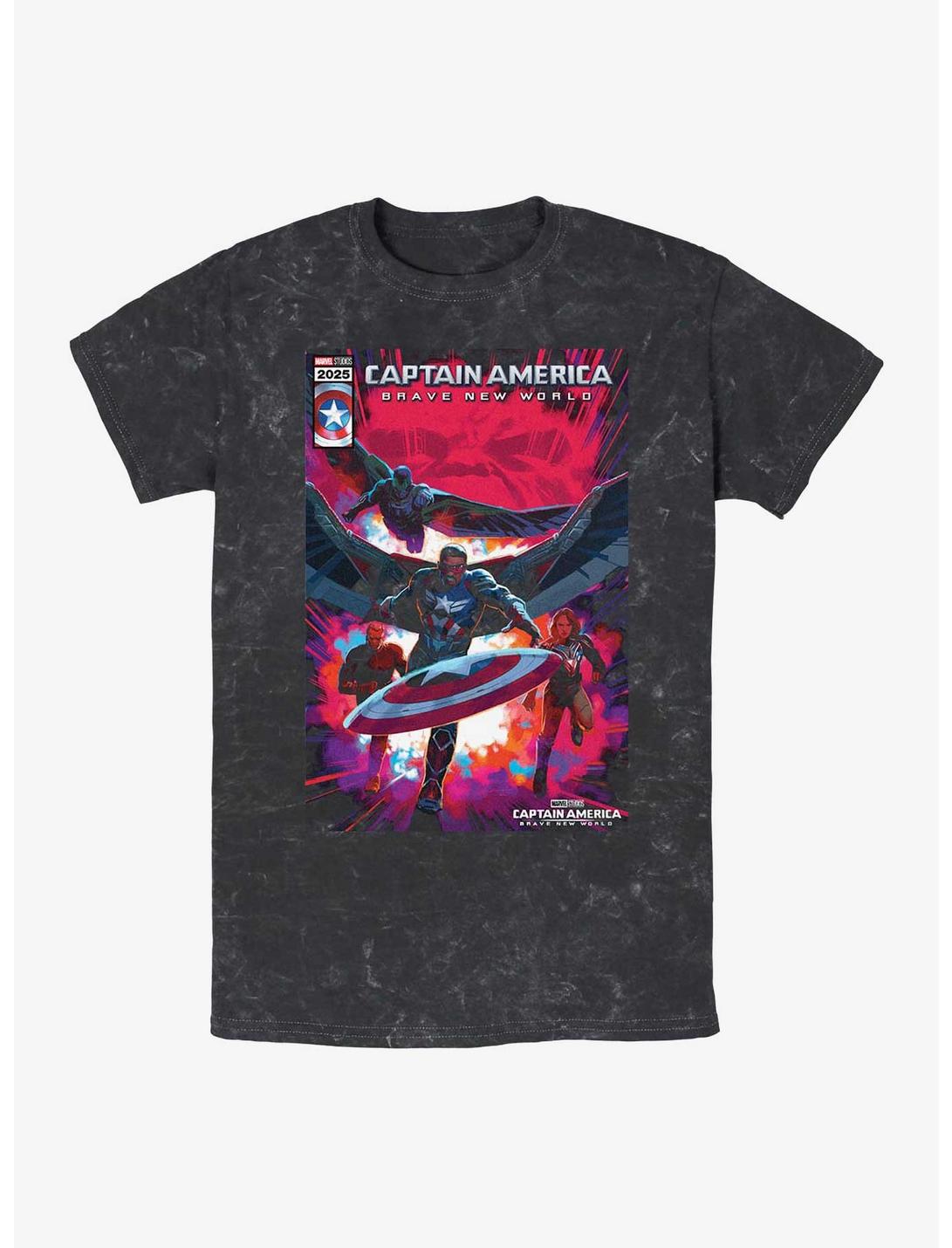 Captain America: Brave New World Captain America And Falcon Comic Cover Mineral Wash T-Shirt