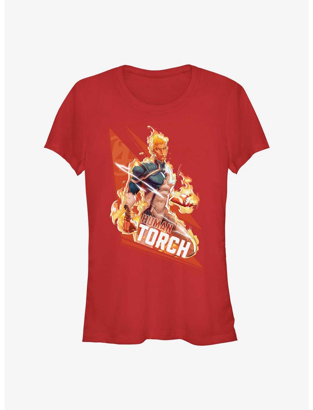 Marvel Rivals Human Torch Big Fire Girls T-Shirt