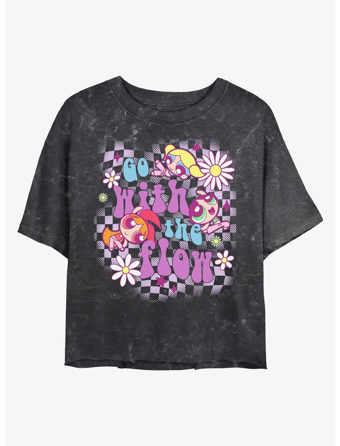 T-Shirt court The Powerpuff Girls Go With The Flow pour fille, délavé minéral
