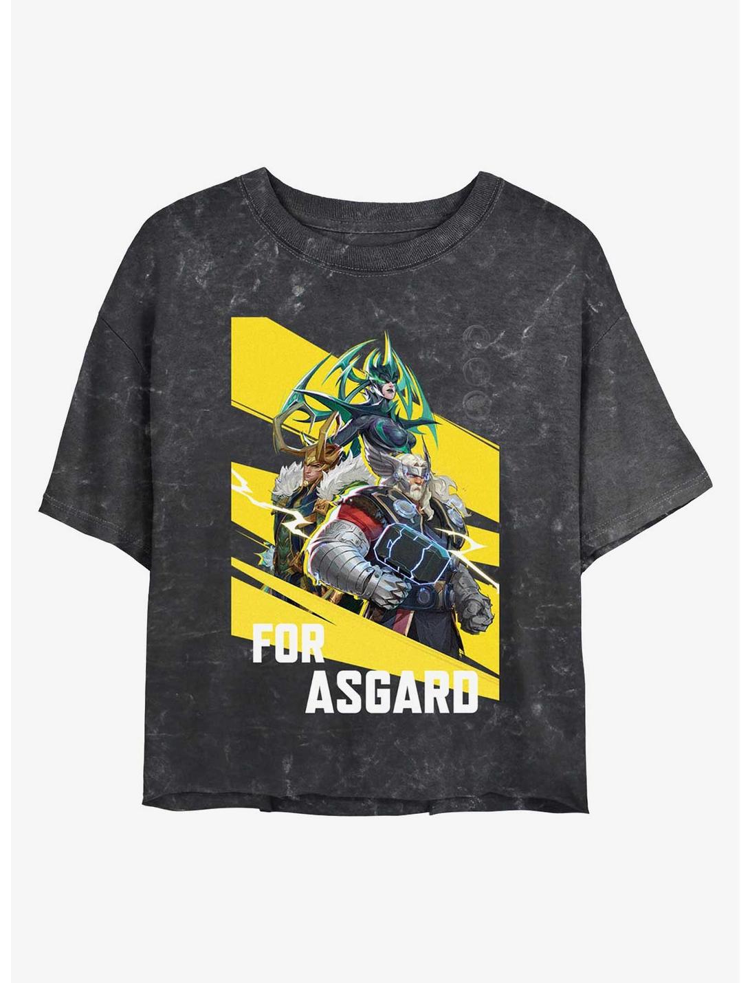Marvel Rivals For Asgard Mineral Wash Girls Crop T-Shirt