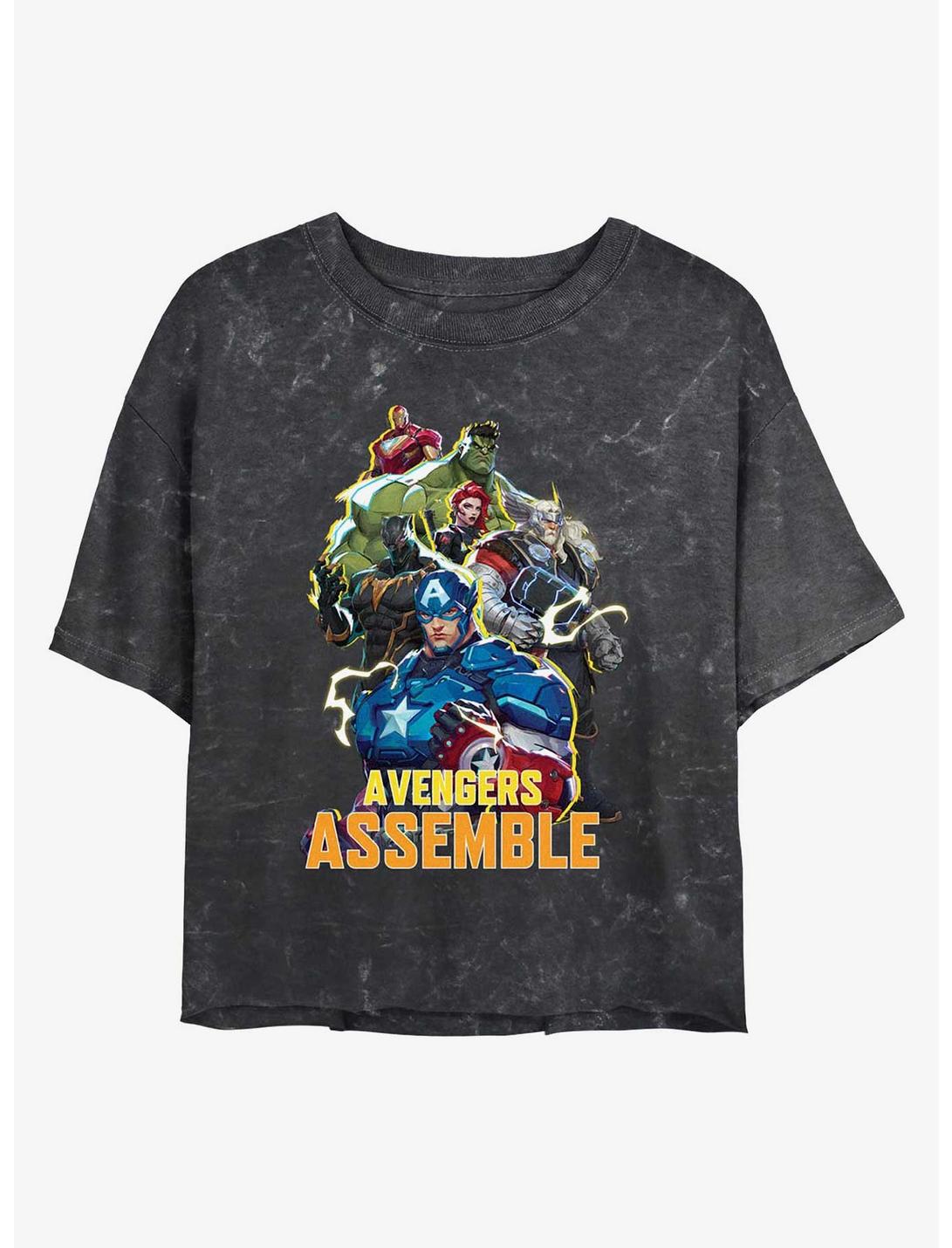T-shirt court Marvel Rivals Avengers Assemble délavé minéral pour filles