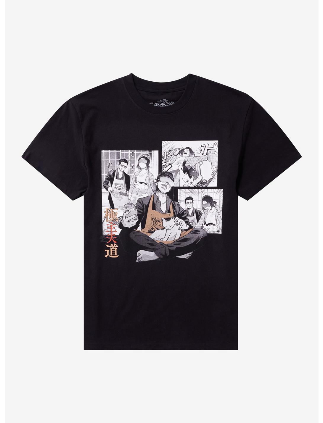 T-shirt Le chemin du maître de maison Tatsu, panneaux de manga avec des chats