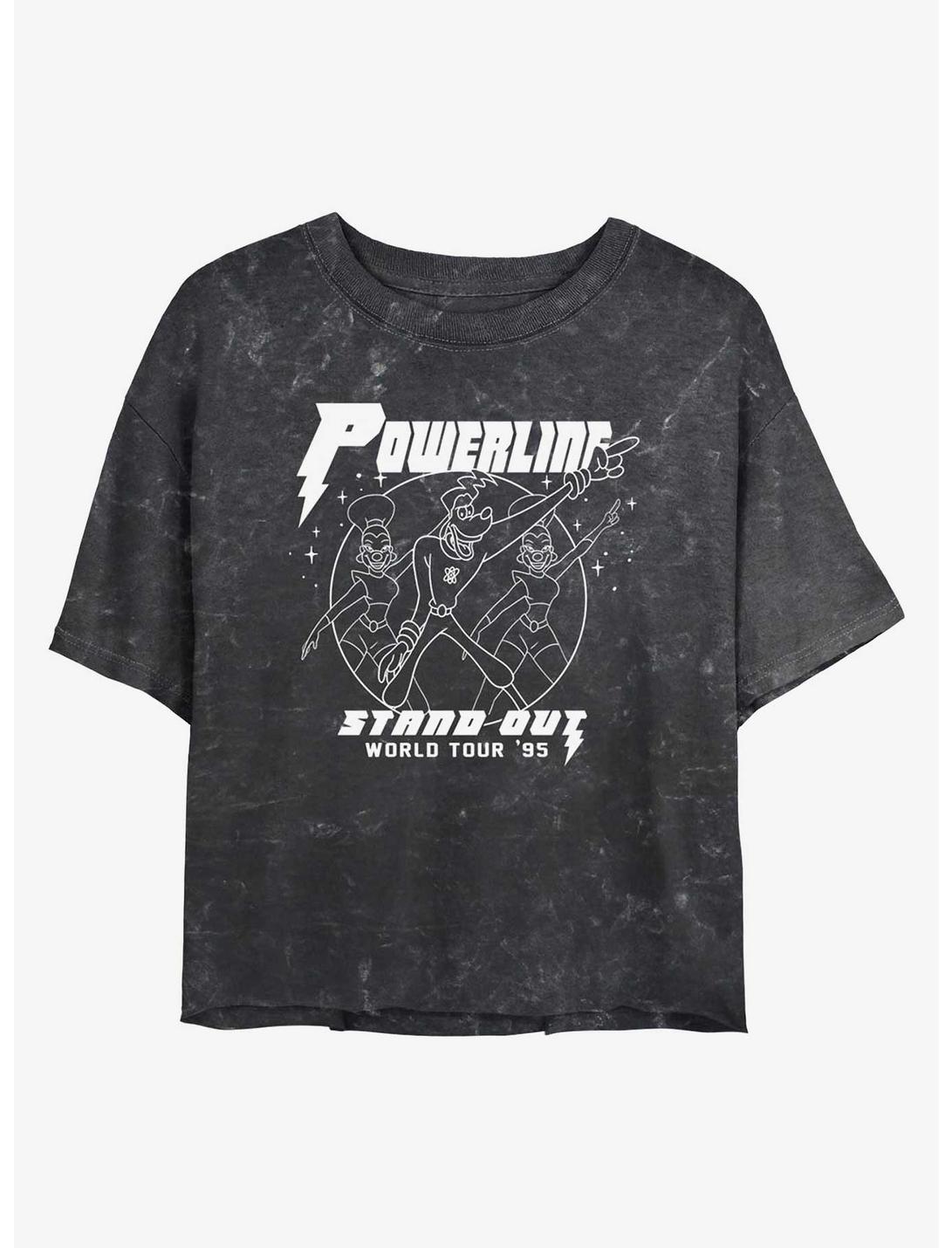 Disney A Goofy Movie Powerline World Tour Stand Out Girls Mineral Wash Crop T-Shirt