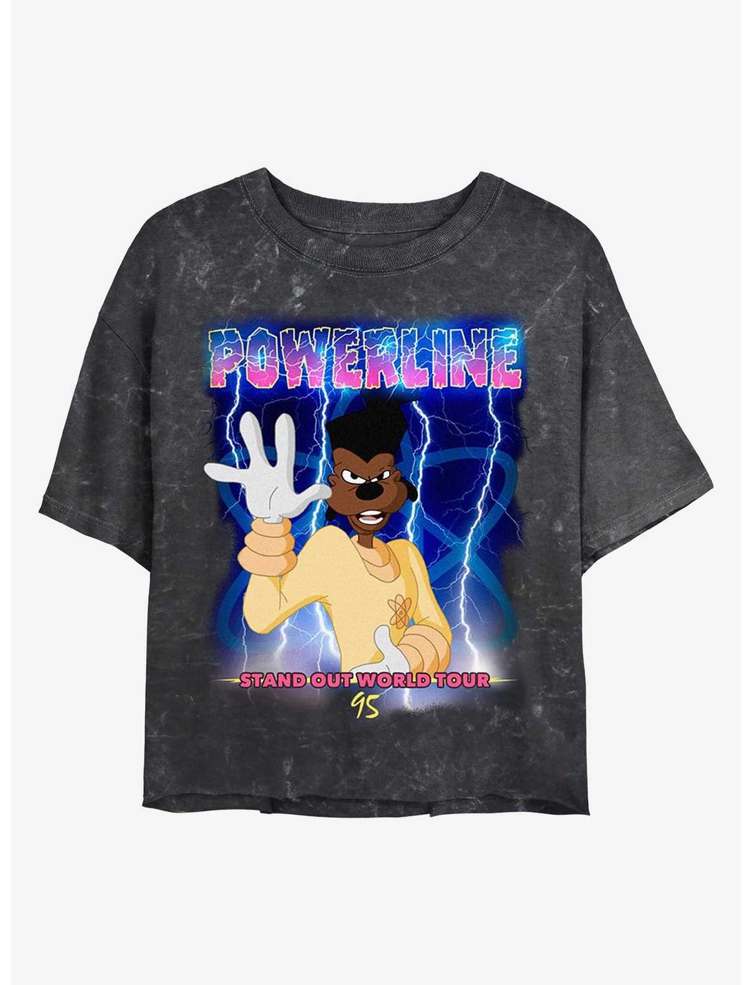 T-shirt court minéral délavé pour filles Disney Dingo et Max : Powerline Stand Out Tour '95