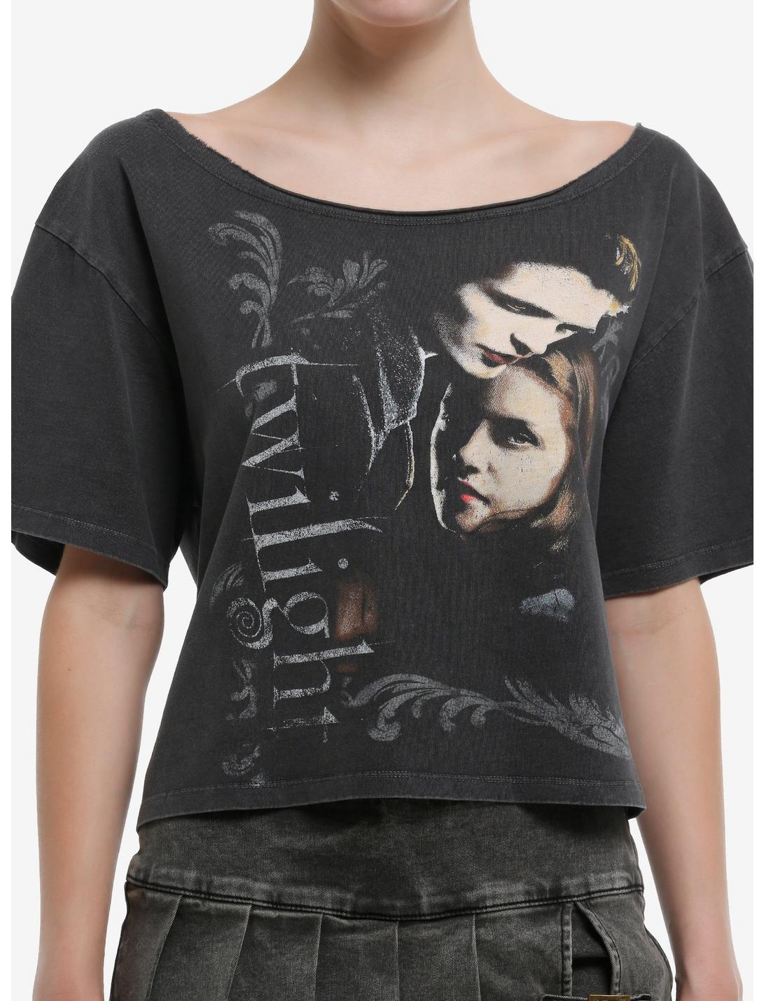 T-shirt fille Twilight à imprimé géant et épaules dénudées