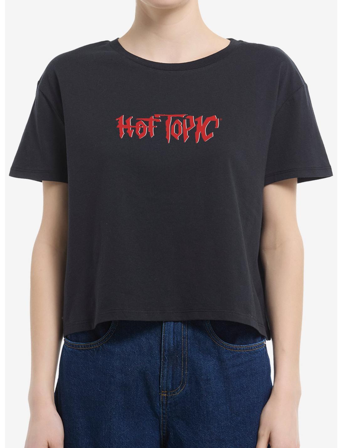 Retro Hot Topic Logo Girls Boxy Crop T-Shirt