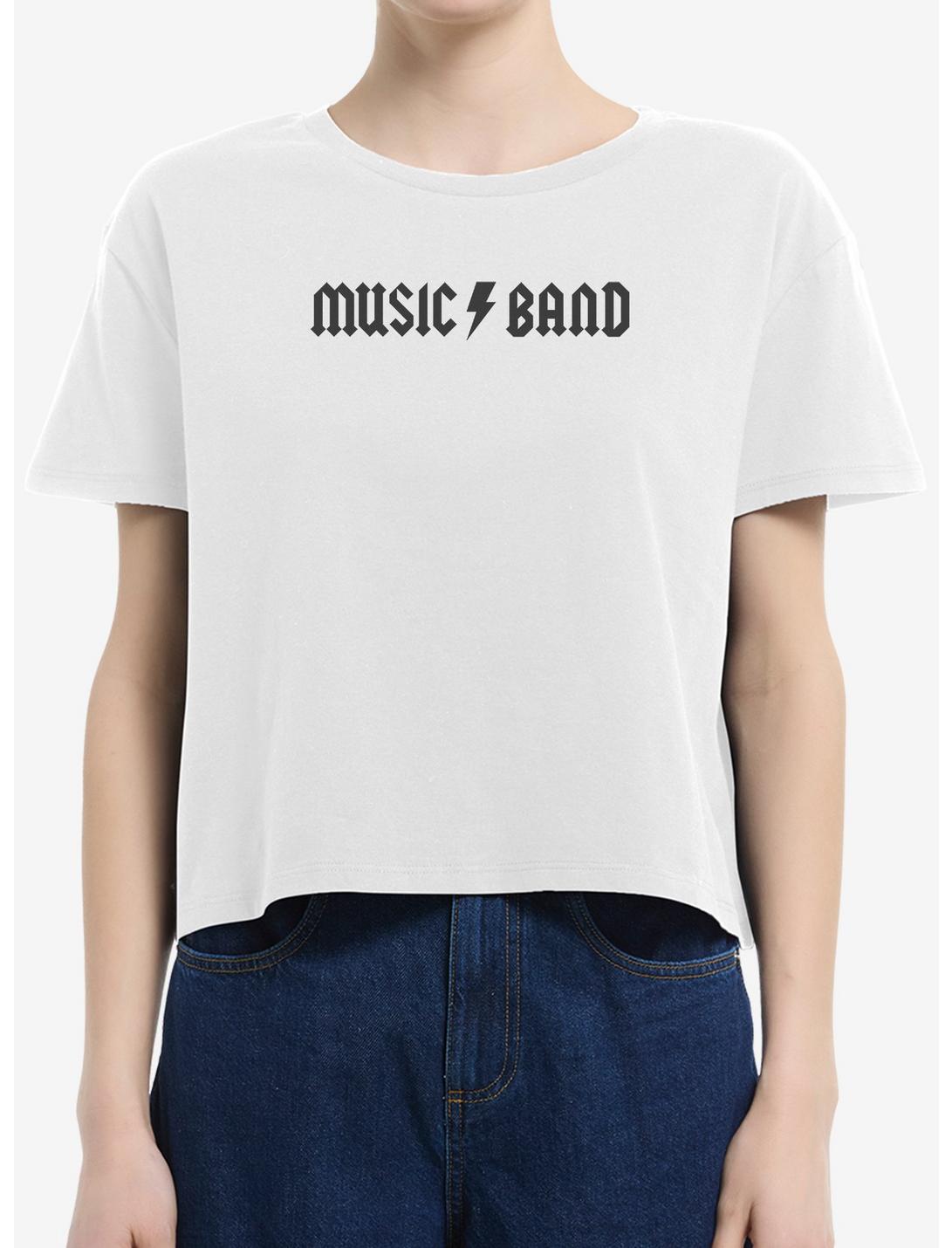 T-shirt court ample pour filles avec logo de groupe de musique