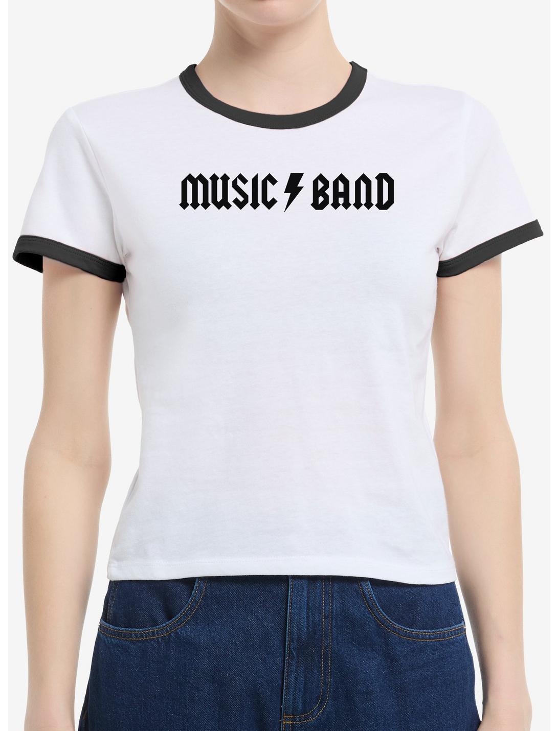 Music Band Logo Girls Ringer Crop T-Shirt