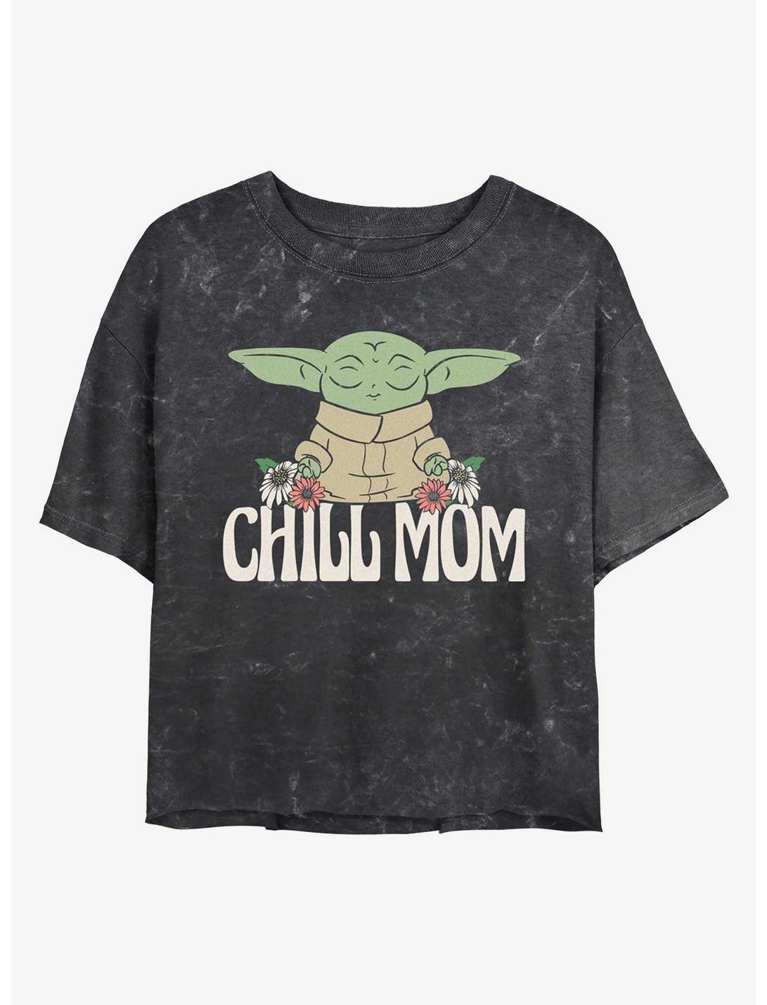Star Wars Chill Mom Girls Mineral Wash Crop T-Shirt