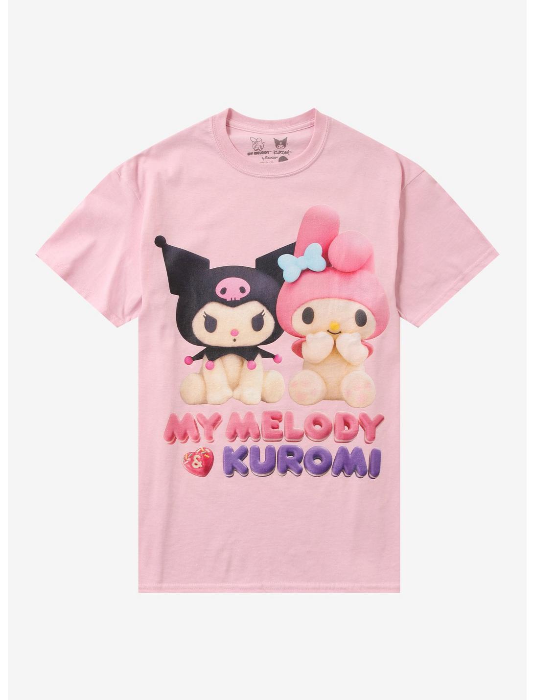 My Melody & Kuromi Duo Pastel Pink Girls T-Shirt
