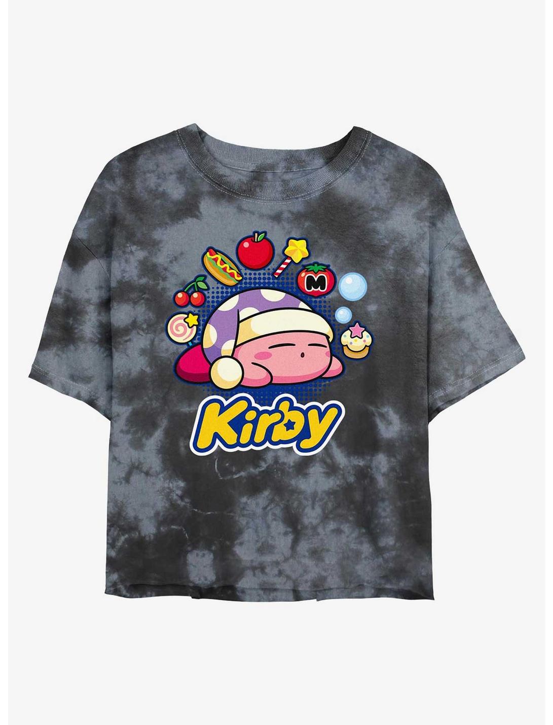 T-shirt crop délavé Nintendo Kirby Dreaming Food Girls