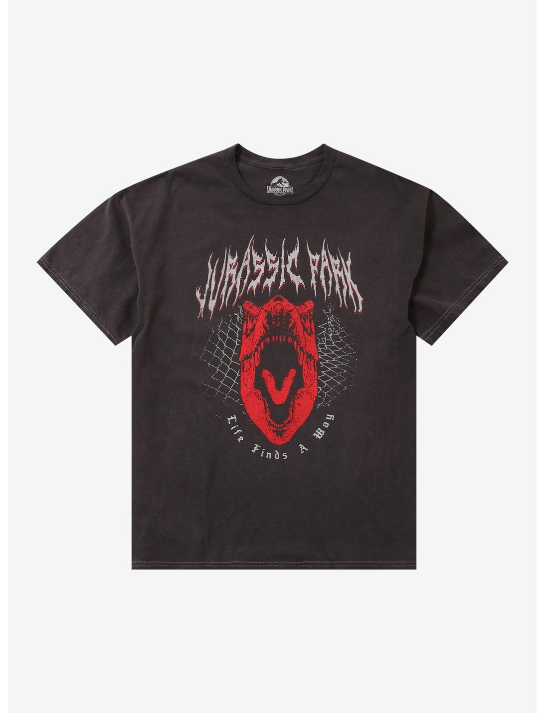 Jurassic Park Red Dinosaur Metal T-Shirt