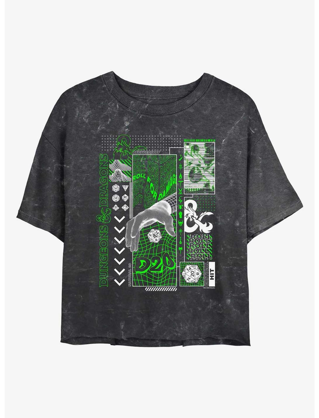 Dungeons & Dragons Roll The Dice Girls Mineral Wash Crop T-Shirt