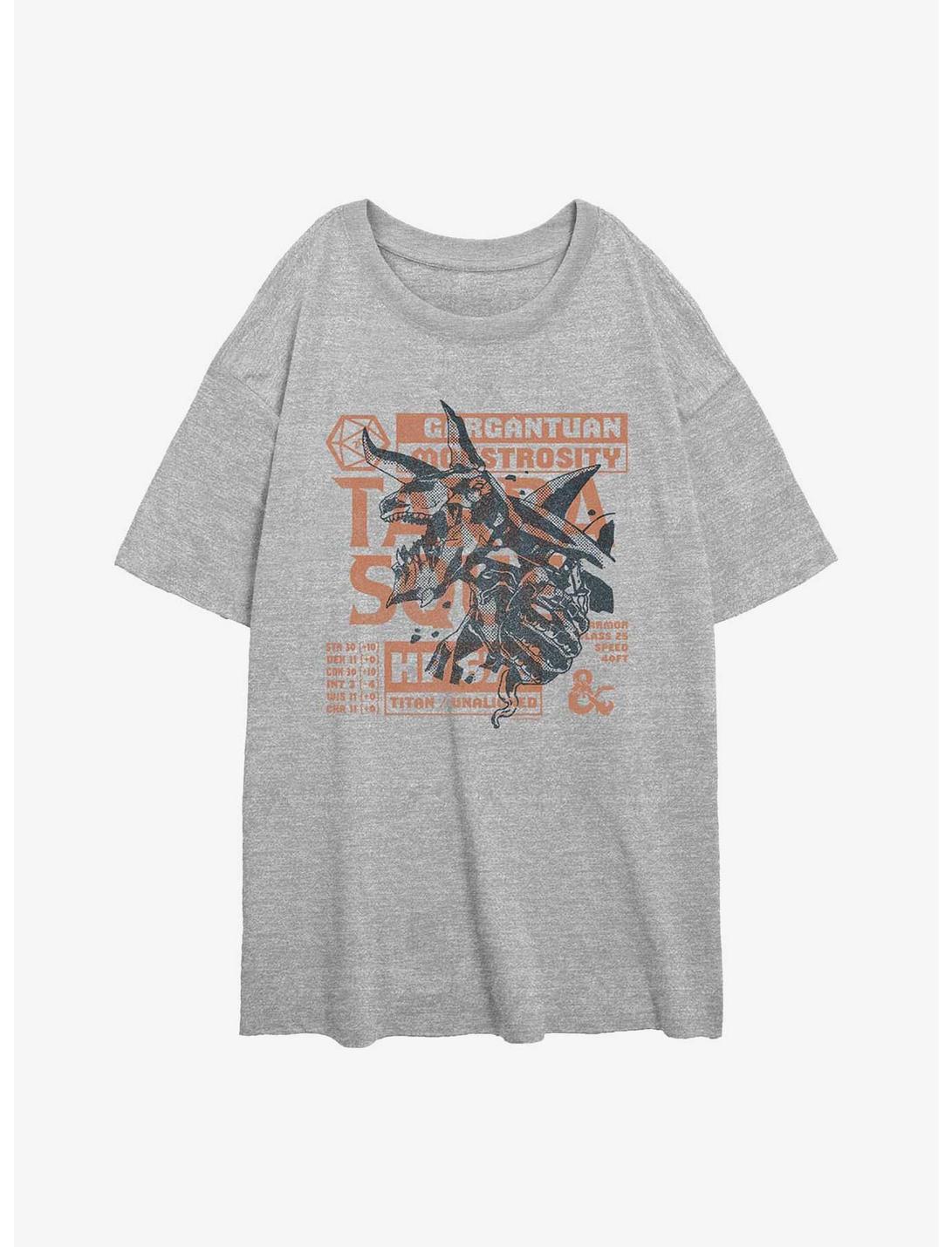 Dungeons & Dragons Terrasque Monster Stats Girls Oversized T-Shirt